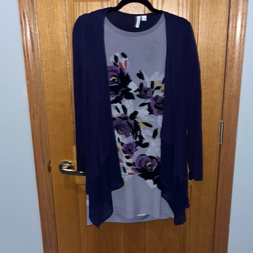 Elle floral sequin dress and cardigan small